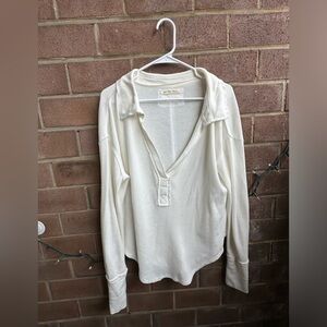 Free People Waffle Shirt